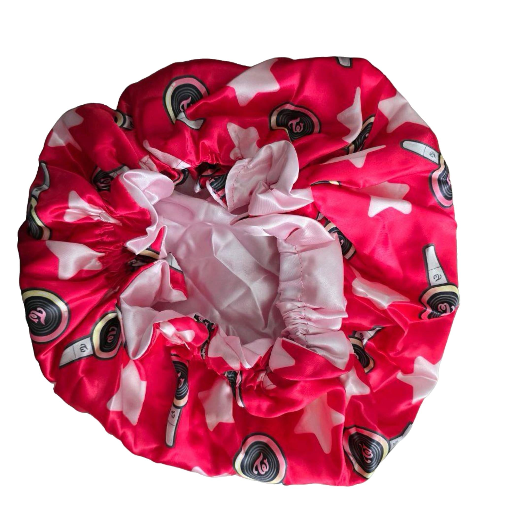 Lightstick Once Bonnet Reversible Satin Hair Protection Cap for All Hair Types Silky Soft Double Layer Satin Reduce Frizz and Breakage