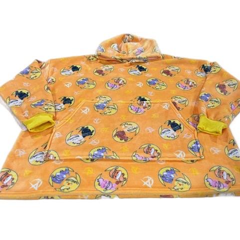 Kpop Themed Hoodie Blanket with Adorable Character Print for Cozy Lounging