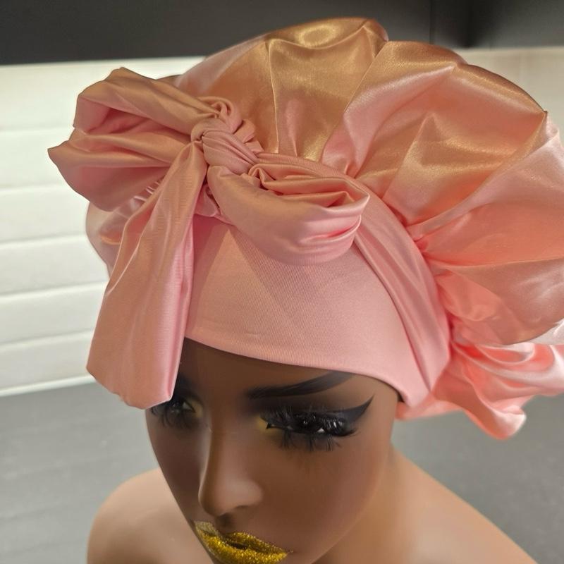 Double Lined Satin Bonnets For Hair Protection Gift Shower Reversible Pink & White Satin Bonnet for All Hair Types Natural Relaxed Curly Straight Haircare Heatless White/Black