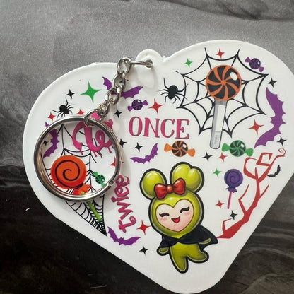 Twice Kpop Themed Bag Charm and Kitty Paw Key Chain Bundle Adorable Halloween Designs for Once