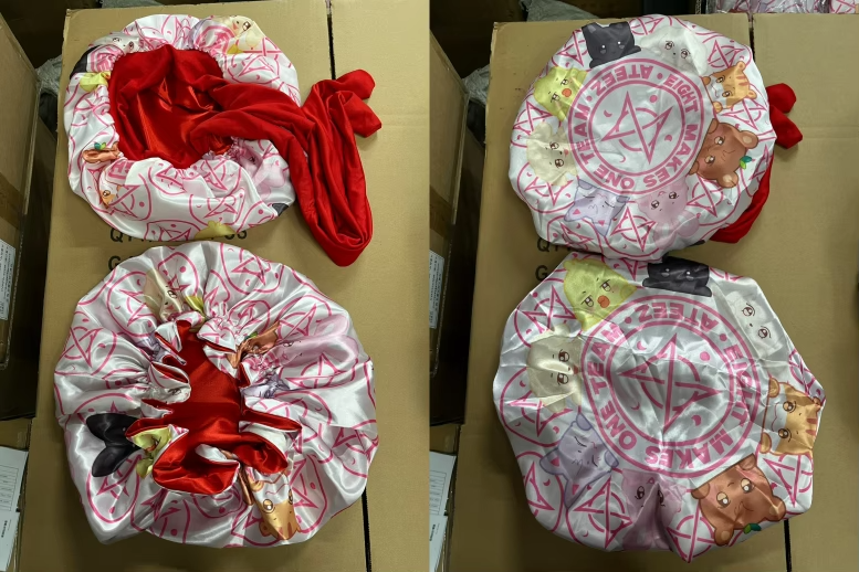 Ateez Themed Bonnets, Double Lined Satin